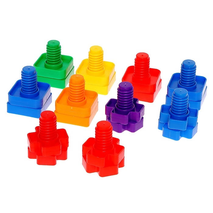 Конструктор &laquo;Болты и гайки&raquo;, в контейнере, 10 болтов и гаек