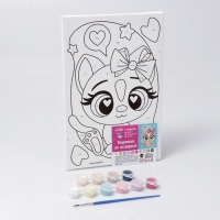 Картина по номерам для детей &laquo;Кошечка с бантиком&raquo;, 20 х 30 см