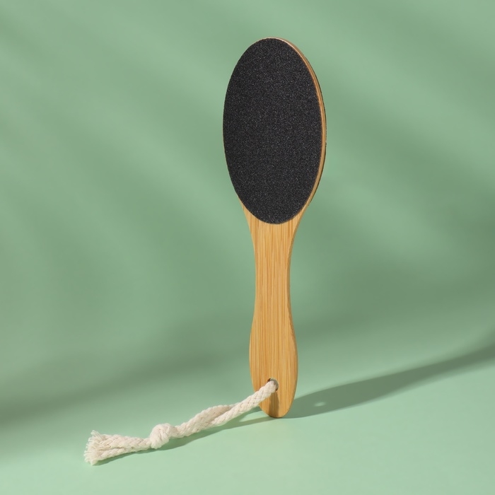 Пилка для ног &laquo;BAMBOO&raquo;, наждачная, двусторонняя, с подвесом, 21 см, бамбуковая