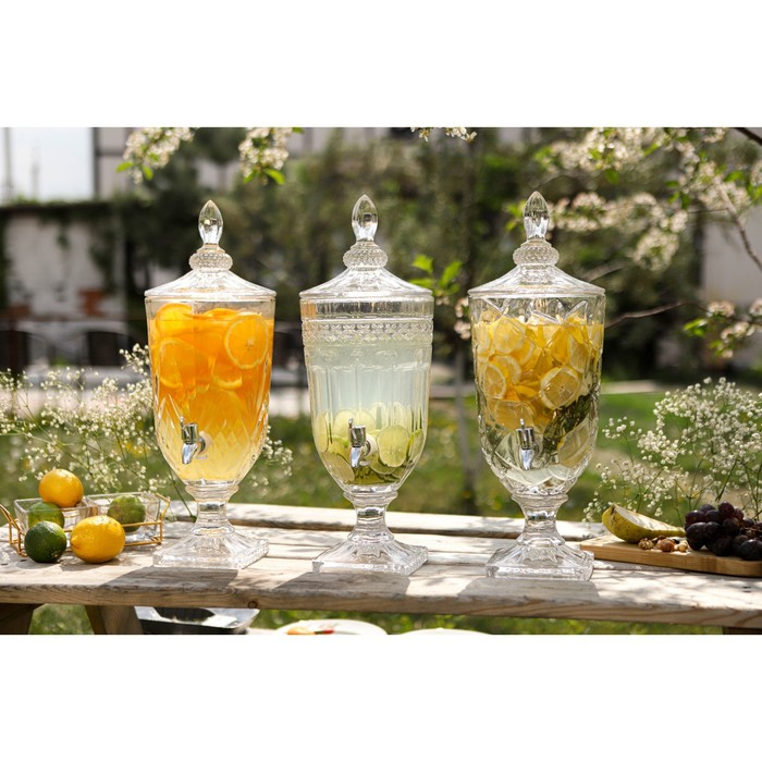 Диспенсер для напитков стеклянный Magistro &laquo;Сияние&raquo;, 2,7 л, 17&times;50 см