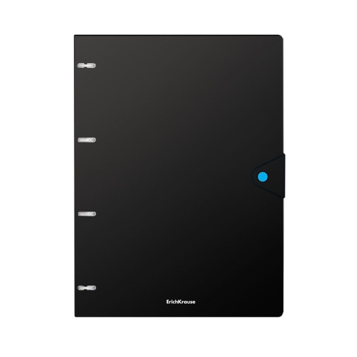 Тетрадь А4 на кольцах, 80 листов в клетку, ErichKrause Accent, пластиковая обложка, на кнопке, блок офсет 100% белизна, МИКС