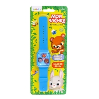 Музыкальные часики &laquo;Мишка&raquo;, детские, звук, цвет синий