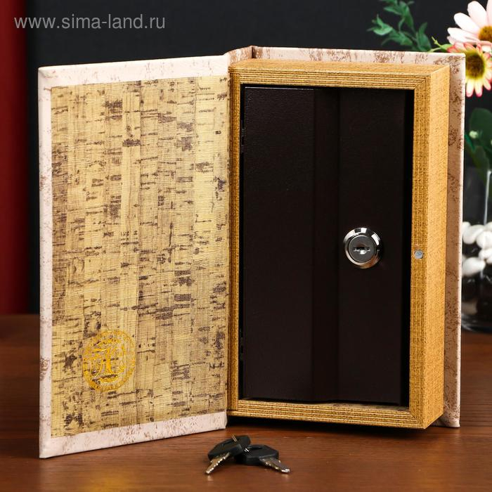 Сейф-книга дерево кожзам "Перо на золоте" 21х13х5 см