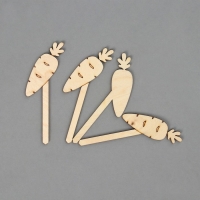 Таблички садовые для маркировки, 12 см, набор 8 шт., дерево, &laquo;Морковь&raquo;, Greengo