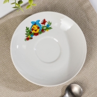 Блюдце чайное фарфоровое &laquo;Веселый Колобок&raquo;, d=14 см, микс