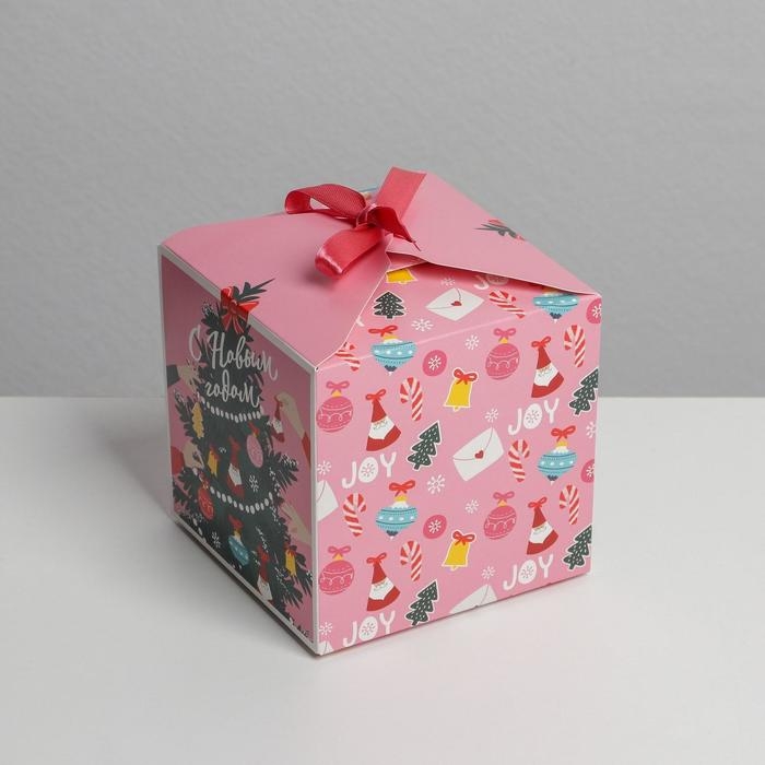 Коробка подарочная новогодняя складная &laquo;Наряжаем ёлку&raquo;, 12 х 12 х 12 см, Новый год