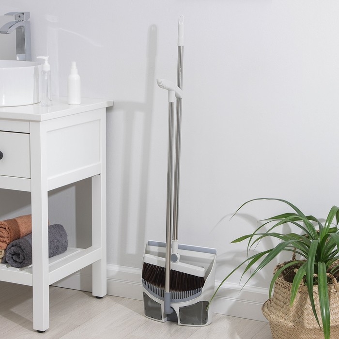 Щётка для пола Raccoon: совок 28&times;27&times;89 см, щётка 23&times;94 см, цвет белый