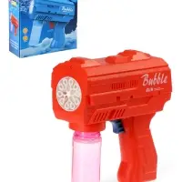 Генератор мыльных пузырей &laquo;Пистолет&raquo;, световые эффекты, работает от батареек, красный