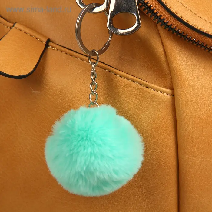 Пушистик на кольце "Помпон " d=5 см МИКС