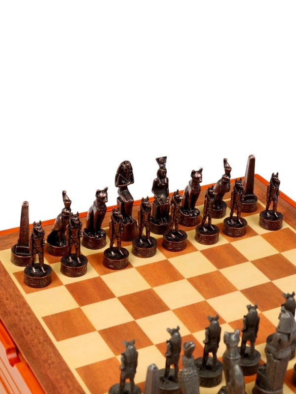 Шахматы "Древний Египет", настольная игра, 36 х 36 см, король h-8 см, пешка h-6 см