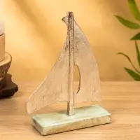 Сувенир "Парусник" 6х17х24 см, алюминий, дерево