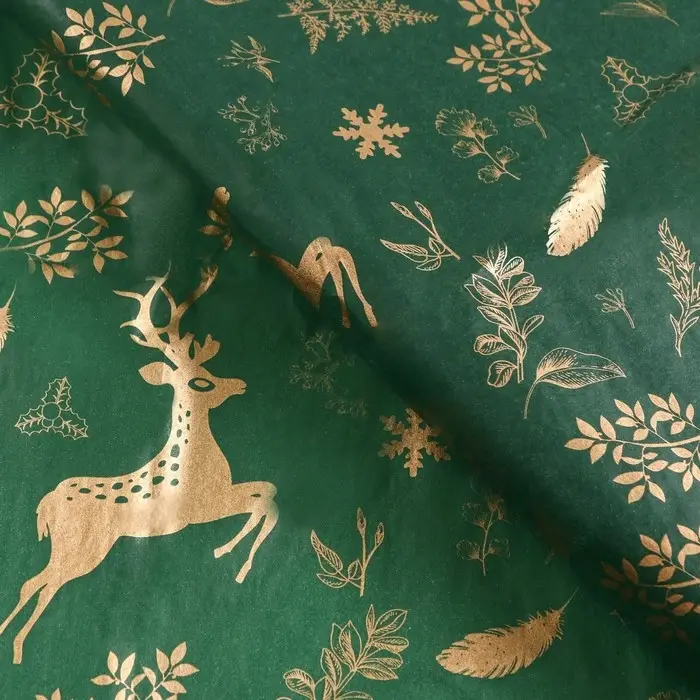 Бумага упаковочная тишью, новогодняя упаковка &laquo;Зимнее настроение&raquo;,50&times;66 см