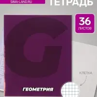 Тетрадь предметная, 36 листов в клетку, Calligrata &laquo;MonoTone. Геометрия&raquo;, серые листы