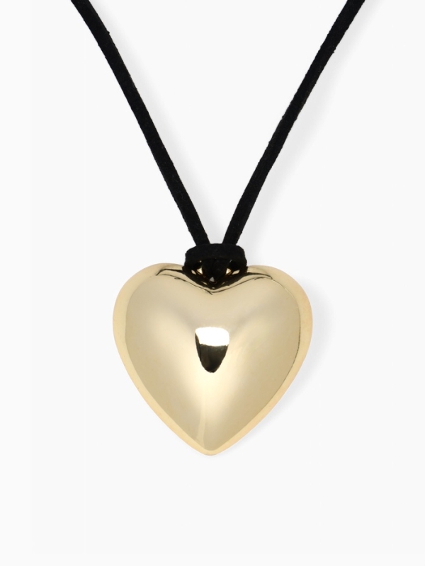 Чокер &laquo;Сердце&raquo; крупное, металлик, цвет чёрный в золоте, 60 см