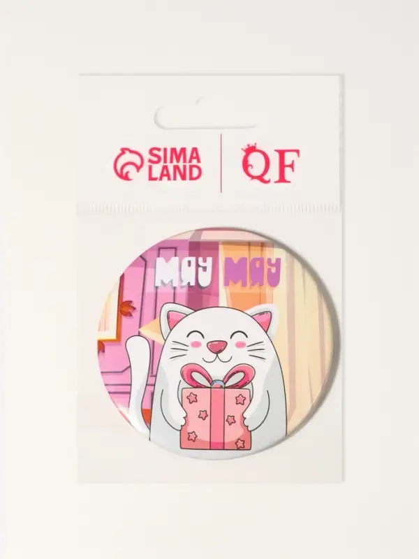 Зеркало карманное &laquo;Котик&raquo;, d=7 см, разноцветное