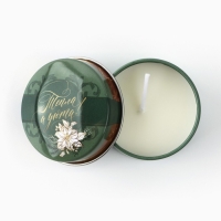 Свеча новогодняя в железной банке &laquo;Новый год: Тепла и уюта&laquo;Новый год: аромат мята, 4.8 см