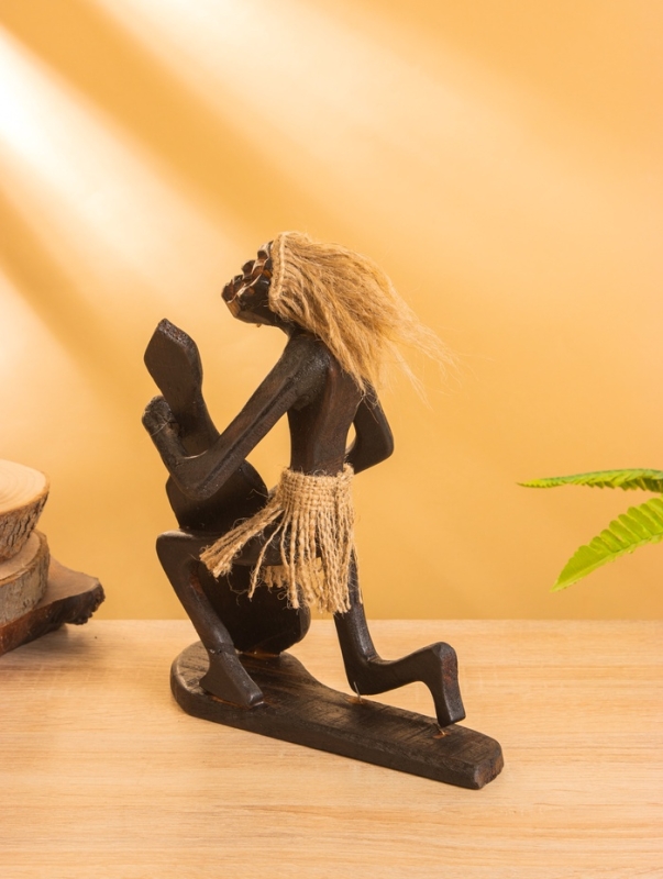 Сувенир "Абориген музыкант" дерево, 22х13х23 см