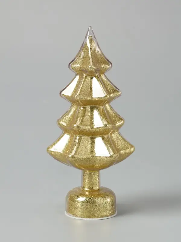 Фигура светодиодная "Елочка золотистая", 1 LED, 25 см, от бат. AAAx3, Т/БЕЛЫЙ