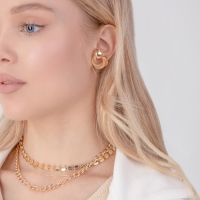 Серьги металл &laquo;Круги переплетение&raquo;, цвет золото