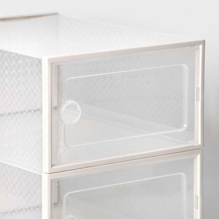 Коробка для хранения обуви с дверцей Доляна Middle size, 24&times;33&times;14 см, 2 шт