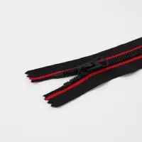 Молния &laquo;Трактор&raquo;, №8, неразъёмная, замок автомат, 18 см, чёрная, красная