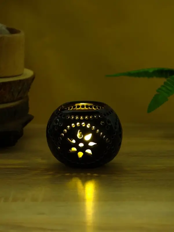 Аромалампа &laquo;Шар&raquo;, 9&times;9&times;8 см, керамика, тёмно-коричневая