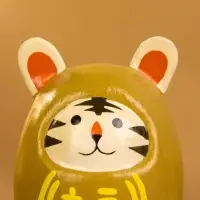 Деревянная кукла кокеши "Тигренок" цв. жёлтый, 6х6х9 см