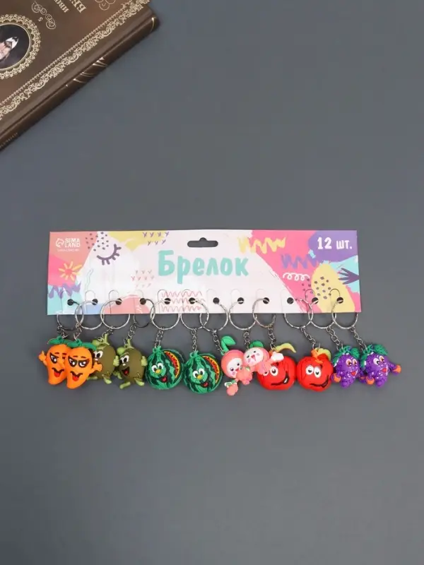 Брелок резина "Фруктики-смайлики" МИКС 2,7х2,6х1,6 см