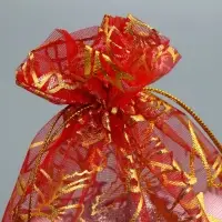 Мешочек подарочный органза &laquo;Новогодние игрушки&raquo;, 16 х 24 см +/- 1.5 см