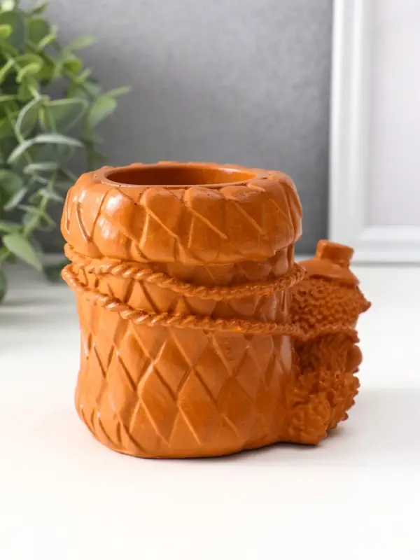 Сувенир карандашница &laquo;Ёжик с корзиной&raquo;, 9&times;8&times;12 см, красная глина