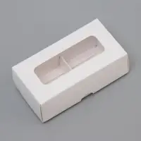 Коробка для 2 конфеты, белая, 10.5&times;5.5&times;3.5 см