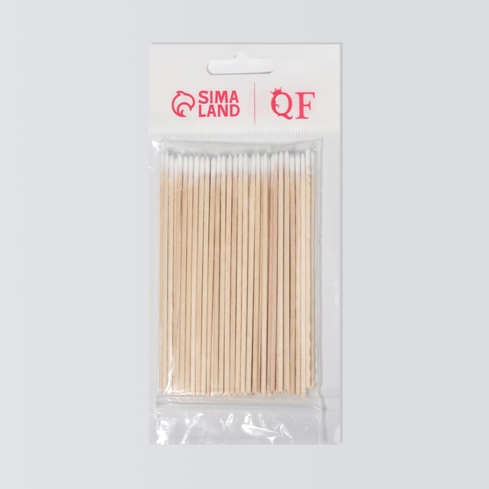Ватные палочки на деревянной основе, заострённые, 10 см, 100 шт