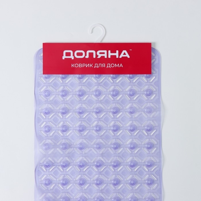 Коврик противоскользящий в ванну на присосках Доляна &laquo;Рельеф&raquo;,37&times;88 см, цвет МИКС