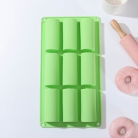 Форма для выпечки Доляна &laquo;Сладости. Батончики&raquo;, силикон, 29,3&times;17,5&times;3,5 см, 9 ячеек (8,3&times;3,2&times;3,5 см), цвет МИКС