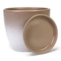 Горшок цветочный с поддоном 5 л, d122/h19,5 см капучино керамика, "Туман" (М)