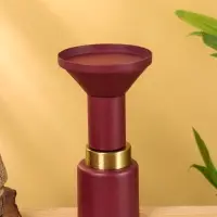 Подсвечник на 1 свечу текстурный "Баклажановый" 10,5х10,5х20 см