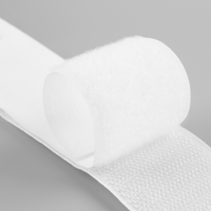 Липучка, 40 мм &times; 50 см, цвет белый