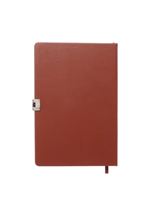 Ежедневник недатированный формат А5, с хлястиком, 80л, линия, пвх, Коричневый