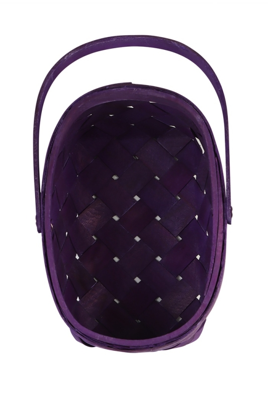 Корзина плетёная, 23&times;18&times;12 см, ручка h=13 см, ива, фиолетовая