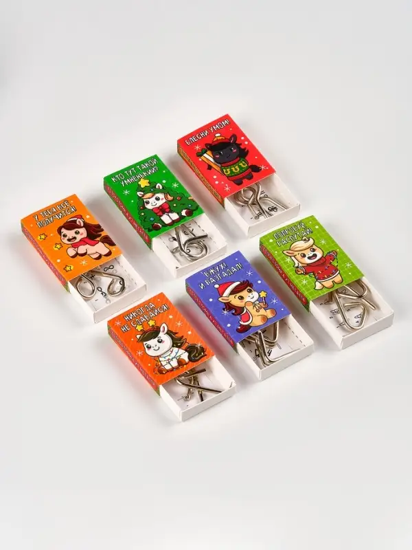 Puzzle Головоломка металлическая, лошадки стикеры,  МИКС