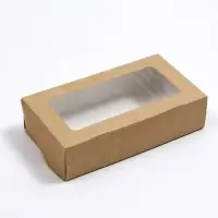 Коробка складная, с окном, крафт, 22 х 12 х 5,5 см