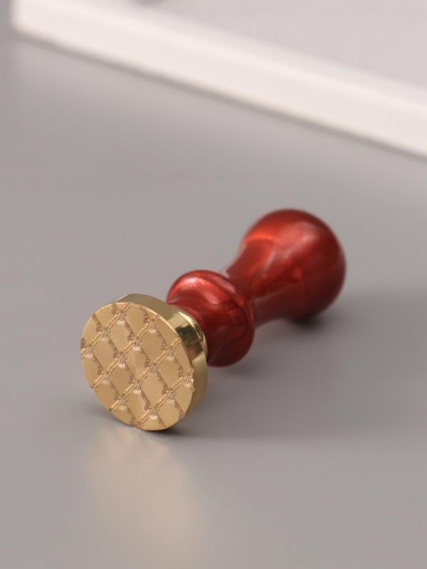 Печать для сургуча с пластиковой ручкой "Сетка с бантиками" 6,3х2,5х2,5 см