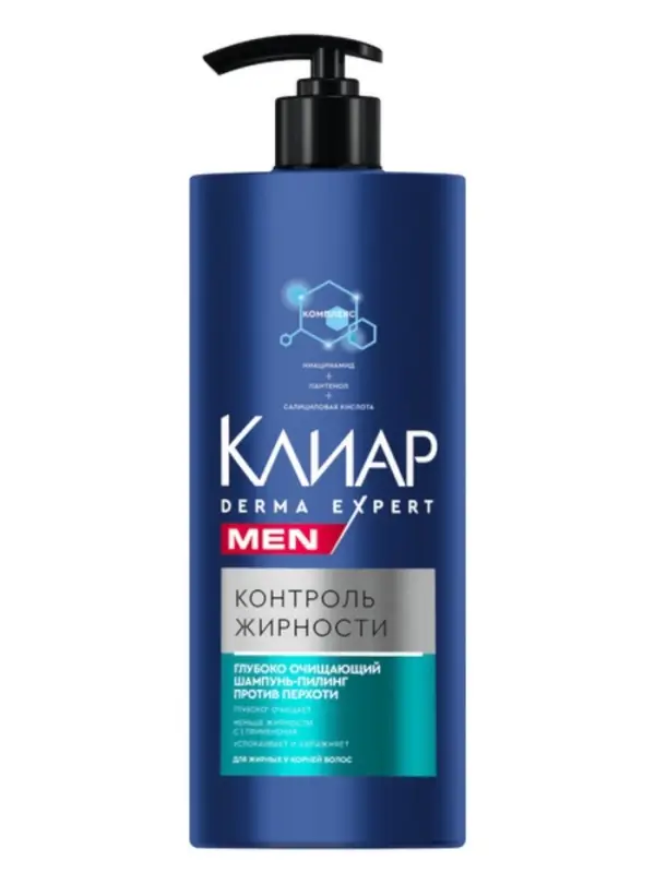 Шампунь-пилинг мужской "Клиар" для жирных у корней волос, 1000 мл