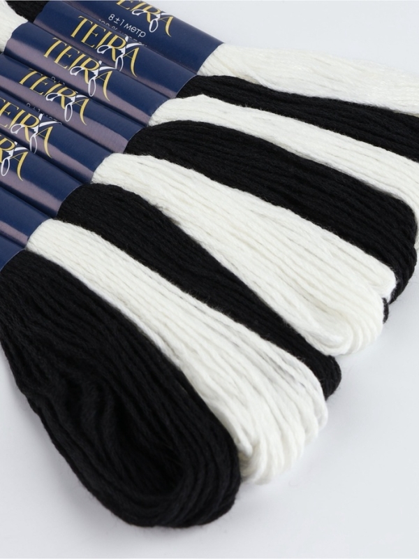 Набор ниток мулине хлопок 8&plusmn;1м (наб 8шт цена за наб) "Зебра" TR