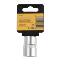 Головка торцевая шестигранная ТУНДРА, под квадрат 1/2", 19 мм, CrV