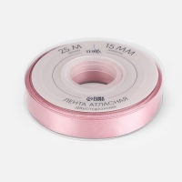 Лента атласная двухсторонняя №158 15мм*25&plusmn;1м сакура TR