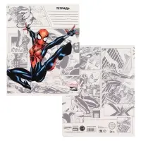 Тетрадь в клетку 24 листа, 5 видов МИКС, обложка мелованный картон, &laquo;Мстители&raquo;