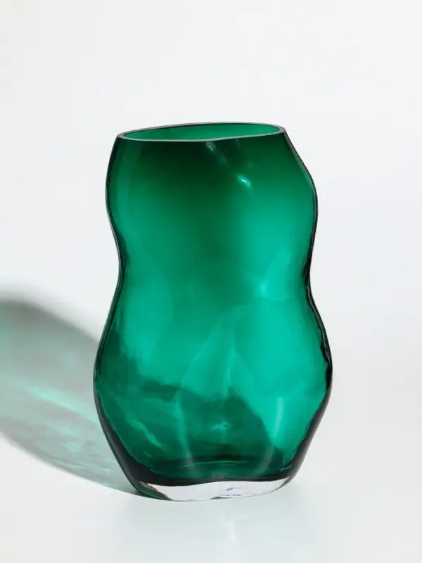 Ваза стекло настольная "Шерил" 27х16 см, зелёный
