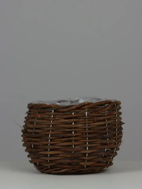 Корзина плетеная (ротанг): D14 H10 BD11, 1 шт., коричневый