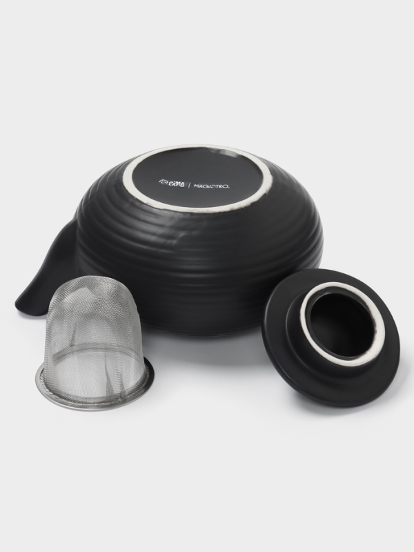 Чайник заварочный с ситом 0,75 л, Magistro Black Swan, черный